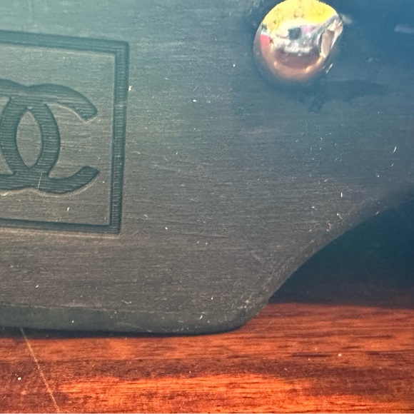 Vintage Chanel black suede mules/clogs 2004 in used condition size 39 - Picture 10 of 14